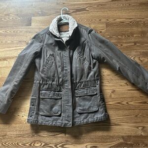 Brown Outback Trading Jacket with Sherpa Lining